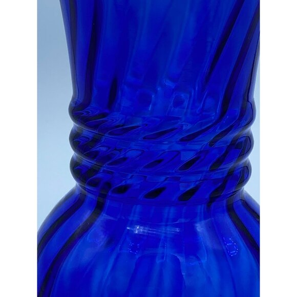 Brody Cobalt Blue Swirl Design Glass Vase 6 -1/4" - Picture 6 of 7